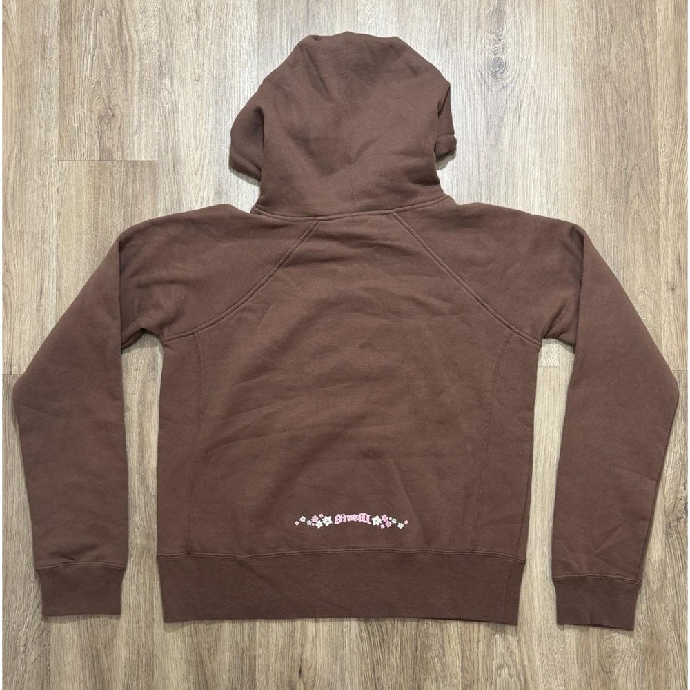 Y2K O'Neill Logo Glitter Flower Night BloomerBrown Hoodie Women Size XL‎ - Picture 12 of 13